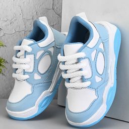 Steprite Colour Blocked Lace Up Sneakers - Sky Blue-image-36