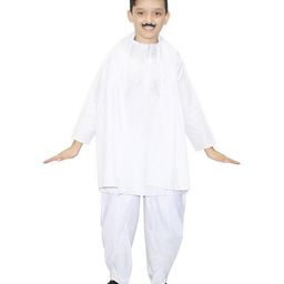 Kaku Fancy Dresses Sardar Vallabh Bhai Patel National Hero Freedom Fighter Republic Day & Independence Day Theme Costume Set - White-image-61