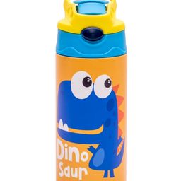 Adore Helios Double Wall Insulated Stainless Steel  Sipper with Handle- 350ml- Yellow Blue Dino-14