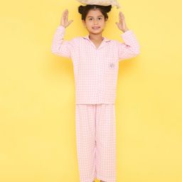 Knitting Doodles Pure Cotton Woven Full Sleeves Dream It Do It Girl Embroidery Night Suit - Pink-image-31