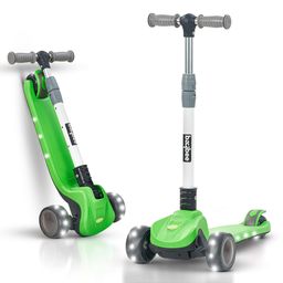 Baybee Phantom Skate Scooter for Kids -Foldable 3 Wheel Kids Scooter with 3 Height Adjustable & Music | Kick Scooter with LED PU Wheels & Deck | Runner Scooter for Kids(Teal)-15
