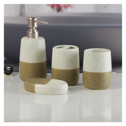 KOOKEE Ceramic Bathroom Accessories Set of 4 with Soap Dispenser (11499)-image-18