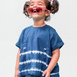 Tiber Taber 100% Cotton Half Sleeves Tie Dye Top - Blue-image-24
