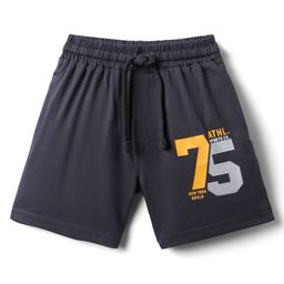Taeko Single Jersey Knit Knee Length Shorts With Number Print - Charcoal Grey-image-90