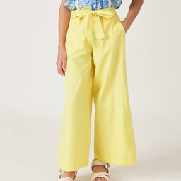 One Friday Viscose Solid Culottes - Yellow-image-61