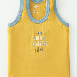 Zero Sinker Sleeveless Set Of Vests Text Print Pack of 3 - Multicolour image 2