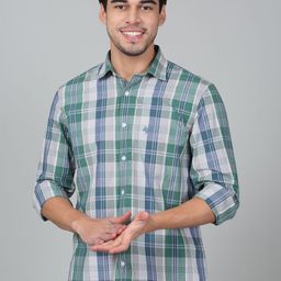 Cantabil Men Original Tartan Checks Opaque Checked Casual Shirt-image-80