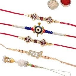 CraftVatika Pack Of 4 Brother & Bhabhi Rakhi Set-29