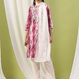 Nayam By Lakshita Abstract Printed Thread Work Straight Kurta with Palazzos & Dupatta-picture-18