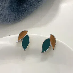 Krelin Silver-Plated Antique Leaf Shaped Studs-image-56