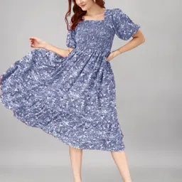 Jash Creation Floral Print Applique Fit & Flare Maxi Dress-picture-7