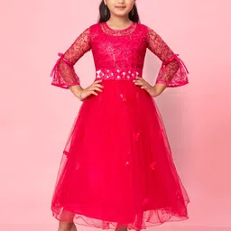 BAESD Bell Sleeve Net Fit & Flare Maxi Dress-46