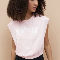Kappa Women Typography Printed Round Neck Pure Cotton T-shirt-image-80