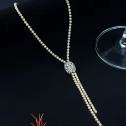 KPOP Brass Gold-Plated Stones Studded Minimal Necklace-15