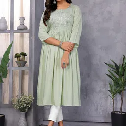 Rangita Women Embroidered Mirror Work Anarkali Kurta-image-68