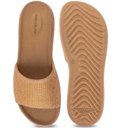 Red Tape Women's Beige Slides image 4