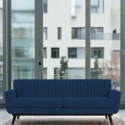 Febonic Imperial Blue Neem Wood Tucker 3 Seater Sofa-image-89
