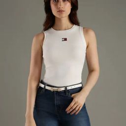 Tommy Hilfiger White Cotton Slim Fit T-Shirt-picture-23