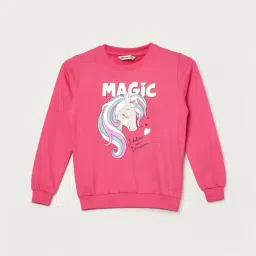Fame Forever by Lifestyle Girls Pink Cotton Printed Sweatshirt-picture-43