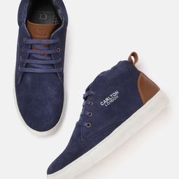 Carlton London Men Mid-Top Leather Sneakers-image-67