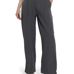 SHOWOFFFF Grey Solid Trousers-image-61