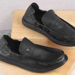 Mochi Men's Black Casual Loafers-image-14