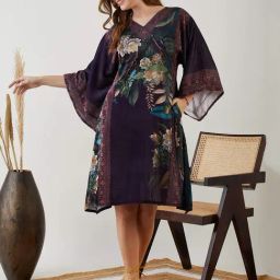 The Kaftan Company Black Printed A-Line Dress-image-63