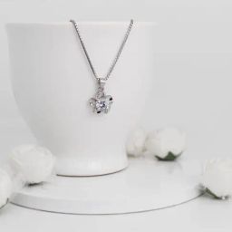 GIVA 92.5 Sterling Silver Flower Pendant with Box Chain for Women-image-30