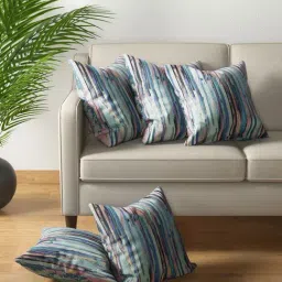 Petal Home Aquarelle Blue Cotton Cushion Covers - Set of 5-image-31