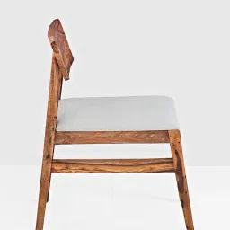 Fabindia Home Home White & Brown Mango Wood Chair & Cushion-image-79