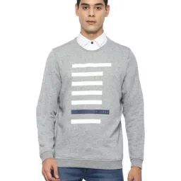 Louis Philippe Grey Cotton Regular Fit Printed Sweatshirt-image-27