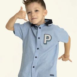 Cherry Crumble By Nitt Hyman Kids Blue Cotton Patch Work Shirt-image-11