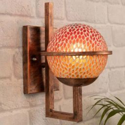 Homesake Vintage Brown & White Metal Wall Sconce Lamp-image-89