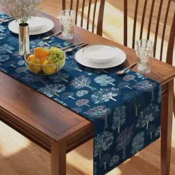 Petal Home Acadia Navy Cotton 300 GSM Table Runner-17