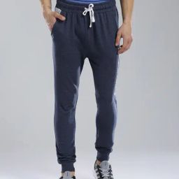 Masculino Latino Blue Cotton Regular Fit Joggers-image-34