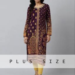 Aurelia Purple Floral Print Straight Kurta-image-77