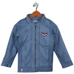 Monte Carlo Kids Blue Solid Full Sleeves Jacket-image-61