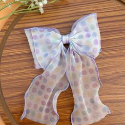 Radhya Accessories Polka Dot Printed Alligator Hair Bow Clip-image-98
