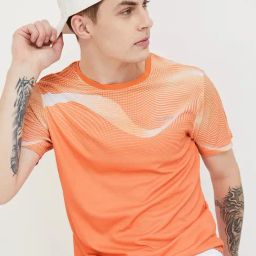 Fame Forever By Lifestyle Orange Regular Fit Printed Sports T-Shirt-image-19