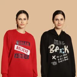 Vimal Jonney Maroon & Black Printed Sweatshirt - Pack Of 2-image-7