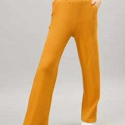 FEMEA Yellow Cotton Regular Fit Trousers-image-21