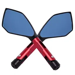 Allextreme Anti-Glare Rear View Mirror Black and Red Color with CNC Aluminum Handlebar for Motorcycles, Motorbikes, and Sport Bikes, EX-RSM-01 (Set of 2)-39