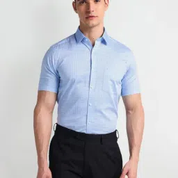 Arrow Blue Cotton Regular Fit Checks Shirt-picture-41