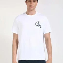 Calvin Klein Jeans White Cotton Regular Fit Logo Printed T-Shirt-picture-26
