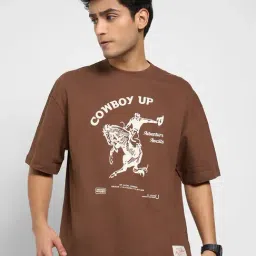 Sf Jeans By Pantaloons Brown Loose Fit T-Shirt-image-108
