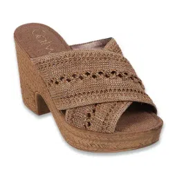 Catwalk Women's Beige Cross Strap Sandals-image-14