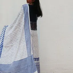 Chidiyaa Where the Wind Flows Mia Kara Blockprinted Modal Silk Saree image 4