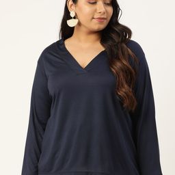 Rute Women Navy Blue Solid Plus Size Top-picture-19