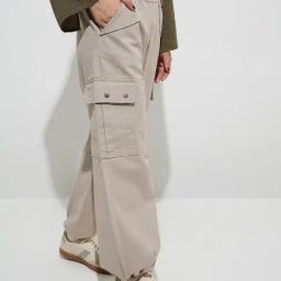 Nuon by Westside Beige High-Rise Denim Cargo Pants-image-83