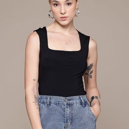 MANGO Square Neck Crop Fitted Top-picture-20